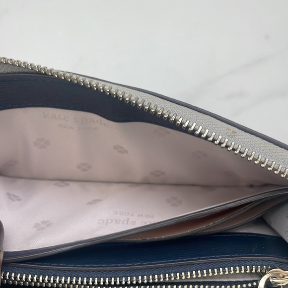 Kate Spade wallet pebbled leather zip gold hardware pockets accessory bag - Picture 8 of 15